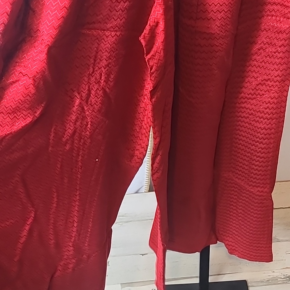 BOG Band of the Free Size Small Boho High Waist Wide Leg Pants Red Pull On NWT - Picture 6 of 6